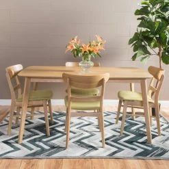 Brand new 🎁 Best Selling Home Rectangle Bonnie Oak Rectangular 5 Piece Dining Set 🌟 -Kitchen Sales Store detail2BSHD2386