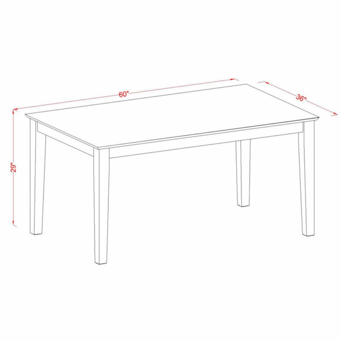 Cheap 🔔 Rectangle East West Furniture Capri CAPO5 Five Piece Dining Table Set 👏 6 Cheap 🔔 Rectangle East West Furniture Capri CAPO5 Five Piece Dining Table Set 👏 - Image 4