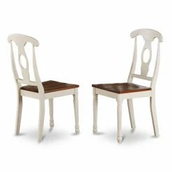 Best Pirce ❤️ Round East West Furniture Sudbury 5 Piece Dual Drop Leaf Dining Table Set With Keyhole Chairs ❤️ -Kitchen Sales Store detail2EASE1437