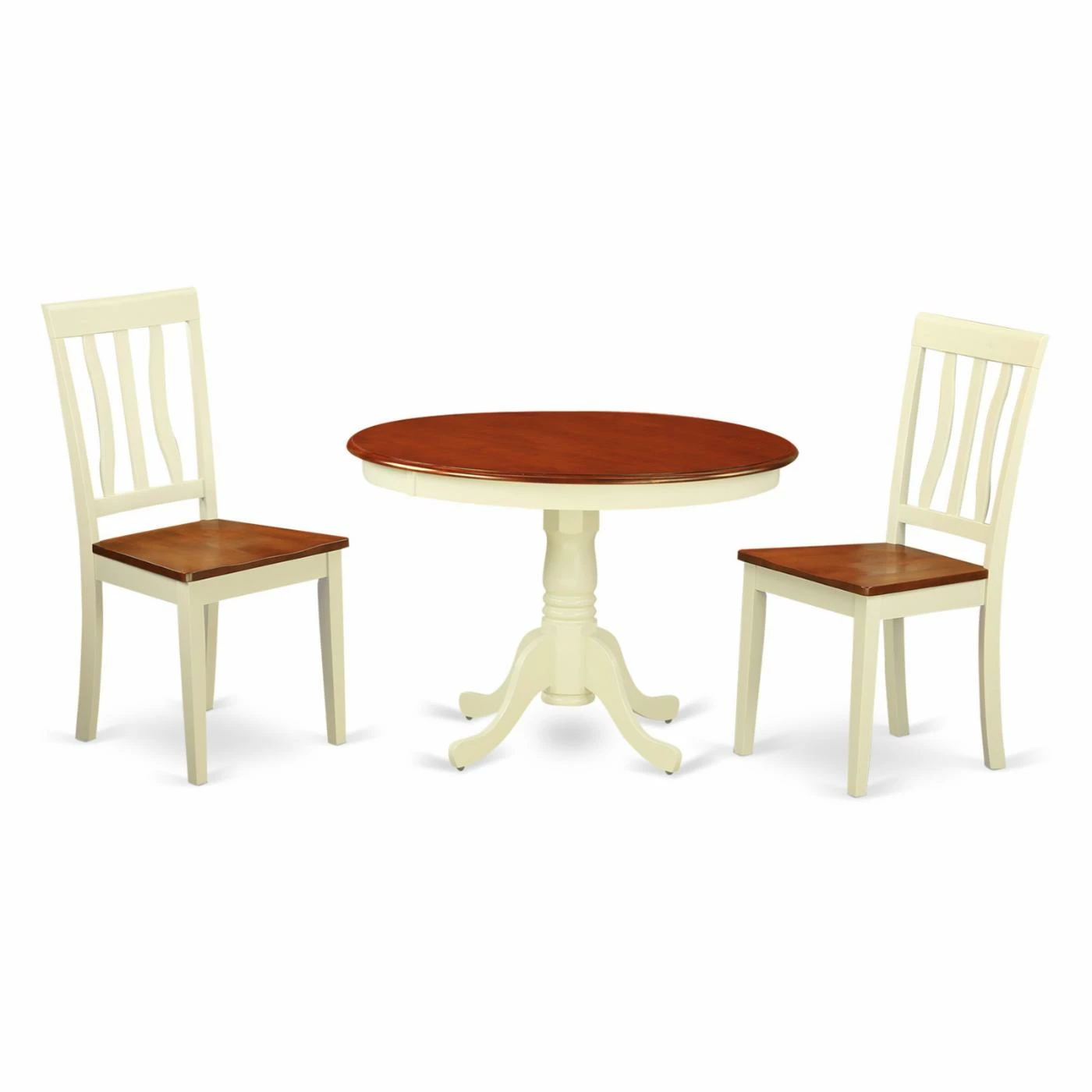 Wholesale 🎉 Round East West Furniture Hartland 3 Piece Splat Back Dining Table Set ❤️ 6 Wholesale 🎉 Round East West Furniture Hartland 3 Piece Splat Back Dining Table Set ❤️ - Image 4