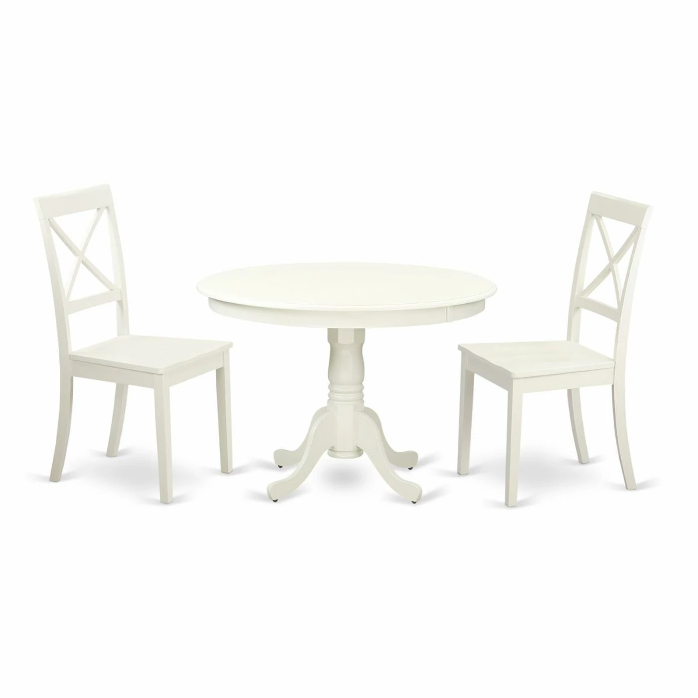 Cheap 😍 Round East West Furniture Hartland 3 Piece Crossback Dining Table Set 😉 6 Cheap 😍 Round East West Furniture Hartland 3 Piece Crossback Dining Table Set 😉 - Image 4