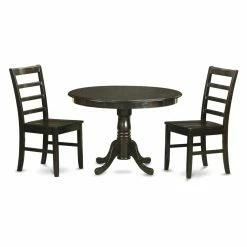 Best Sale 🎁 Round East West Furniture Hartland 3 Piece Shaker Dining Table Set ✔️ -Kitchen Sales Store detail2EASE722