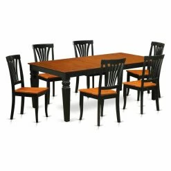 Cheap 😀 Rectangle East West Furniture Logan 7 Piece Lath Back Dining Table Set ❤️ -Kitchen Sales Store detail2EASE746
