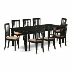 Promo 💯 Rectangle East West Furniture Logan 9 Piece Windowpane Dining Table Set 🔔 -Kitchen Sales Store detail2EASE768