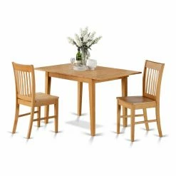 Flash Sale 🎁 Rectangle East West Furniture Norfolk 3 Piece Slat Back Dining Table Set 🤩 -Kitchen Sales Store detail2EASE855