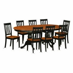 Discount ๐ Oval East West Furniture Plainville 9 Piece Splat Back Dining Table Set ๐ 9 Discount ๐ Oval East West Furniture Plainville 9 Piece Splat Back Dining Table Set ๐ -Kitchen Sales Store detail2EASE933