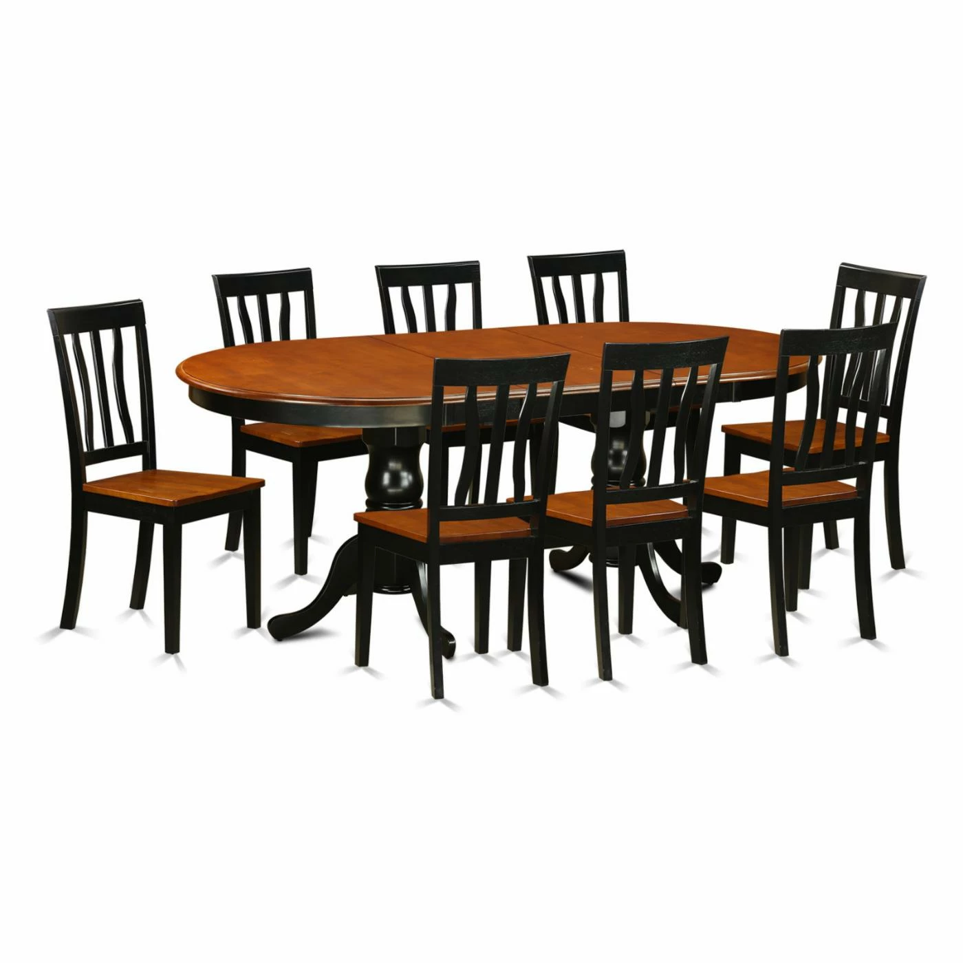 Discount ๐ Oval East West Furniture Plainville 9 Piece Splat Back Dining Table Set ๐ 6 Discount ๐ Oval East West Furniture Plainville 9 Piece Splat Back Dining Table Set ๐ - Image 4