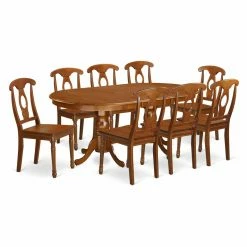 Flash Sale 👏 Oval East West Furniture Plainville 9 Piece Keyhole Dining Table Set 👍 -Kitchen Sales Store detail2EASE942