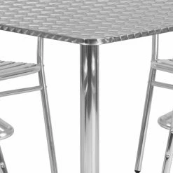 Outlet 🤩 Flash Furniture 31.5 In. Square Aluminum Indoor-Outdoor Table With 4 Slat Back Chairs ❤️ -Kitchen Sales Store detail2FLSH1364