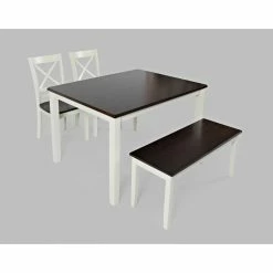 Best deal 🌟 Rectangle Jofran Asbury Park 4 Piece Solid Acacia Farmhouse Dining Set 🛒 -Kitchen Sales Store detail2JSI1816