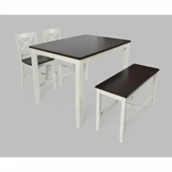 Hot Sale ✔️ Rectangle Jofran Asbury Park 4 Piece Solid Acacia Farmhouse Counter Height Dining Set 😉 -Kitchen Sales Store detail2JSI1817