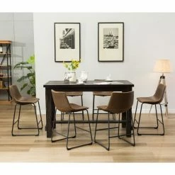 Flash Sale 🤩 Rectangle Roundhill Furniture Lotusville 7 Piece Counter Height Dining Table Set 😉 -Kitchen Sales Store detail2ROUN312