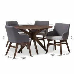 Cheapest 👍 Round HN Home Devey Mid-Century Modern 5 Piece Dining Set 🌟 -Kitchen Sales Store detail2WSI3166