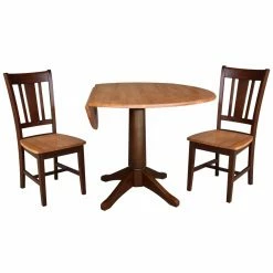 Top 10 🥰 International Concepts 42 In. Round Top Pedestal Table With 2 Chairs 🔔 -Kitchen Sales Store detail2WWI1180