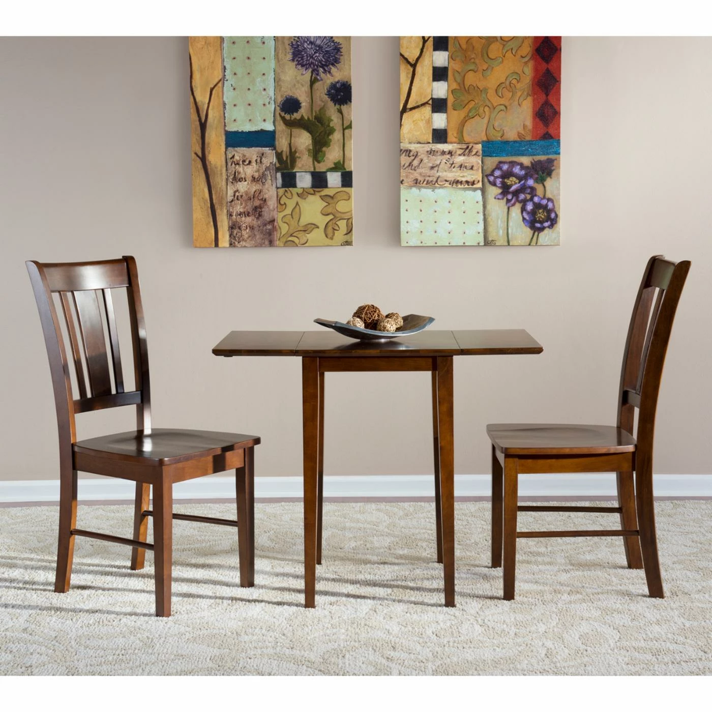 Cheap 🤩 Rectangle International Concepts Dual Drop Leaf Square 3 Piece Dining Table Set With San Remo Chairs ⌛ 6 Cheap 🤩 Rectangle International Concepts Dual Drop Leaf Square 3 Piece Dining Table Set With San Remo Chairs ⌛ - Image 4