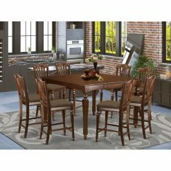 Brand new 😍 Square East West Furniture Chelsea 9 Piece High Splat Dining Table Set 👏 -Kitchen Sales Store detail3EASE1140