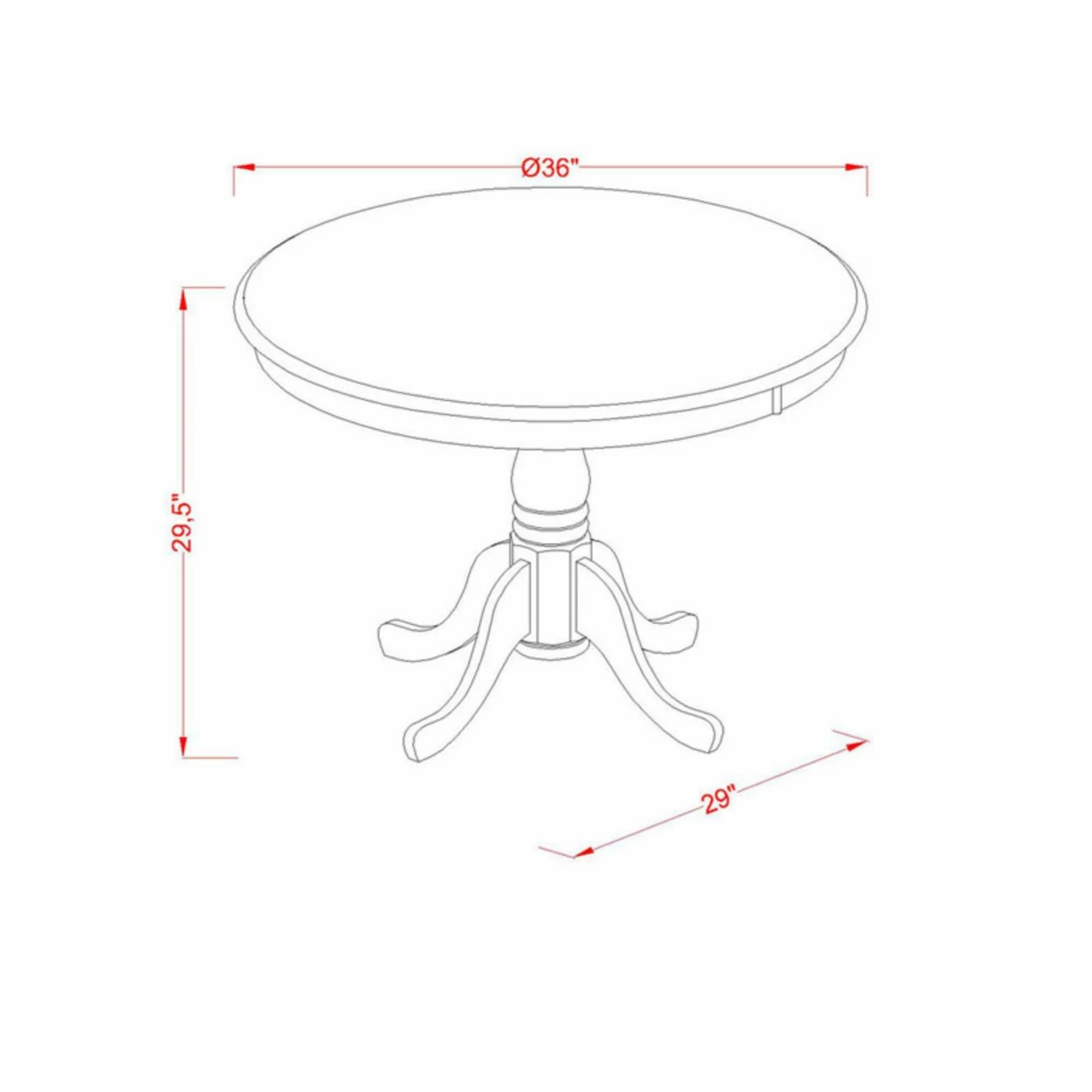Flash Sale 😍 East West Furniture Antique ANIP3 Three Piece Round Pedestal Dining Set 🥰 8 Flash Sale 😍 East West Furniture Antique ANIP3 Three Piece Round Pedestal Dining Set 🥰 - Image 6