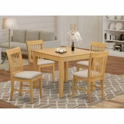Best deal 💯 Square East West Furniture 5 Piece Slat Back Breakfast Nook Dining Table Set 👍 -Kitchen Sales Store detail3EASE646