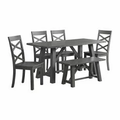 Cheapest โ๏ธ Rectangle Picket House Furnishings Regan 6 Piece Rectangular Dining Table Set ๐ 17 Cheapest โ๏ธ Rectangle Picket House Furnishings Regan 6 Piece Rectangular Dining Table Set ๐ -Kitchen Sales Store detail3ELET629