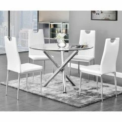 Promo 👏 Round Best Master Furniture Titus 5 Piece Modern Dinette Set - Black ❤️ -Kitchen Sales Store detail3FIRR323
