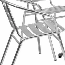 Outlet 🤩 Flash Furniture 31.5 In. Square Aluminum Indoor-Outdoor Table With 4 Slat Back Chairs ❤️ -Kitchen Sales Store detail3FLSH1364