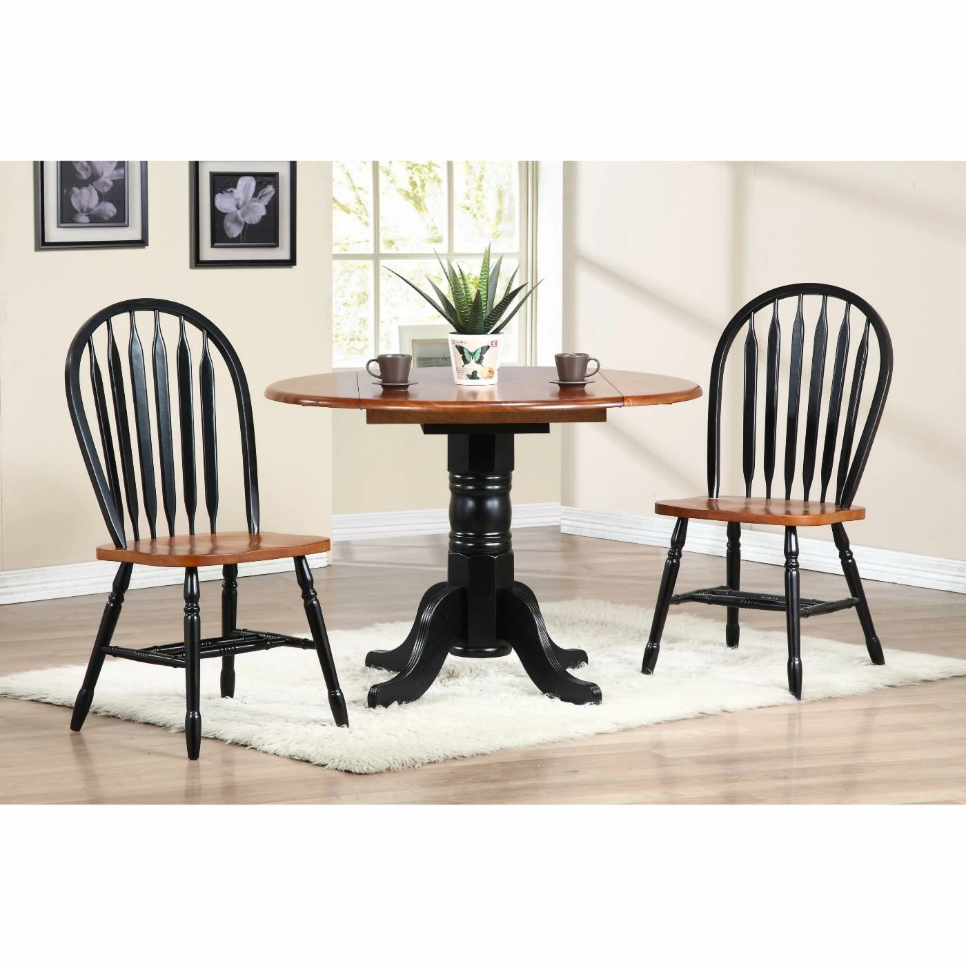 Outlet ๐ Sunset Trading 3-Piece 42 In. Round Drop Leaf Dining Set With Arrowback Chairs ๐ 8 Outlet ๐ Sunset Trading 3-Piece 42 In. Round Drop Leaf Dining Set With Arrowback Chairs ๐ - Image 6