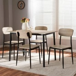 Promo 🛒 Rectangle Baxton Studio Honore 5 Piece Dining Table Set ✨ 15 Promo 🛒 Rectangle Baxton Studio Honore 5 Piece Dining Table Set ✨ -Kitchen Sales Store detail3WSI3875