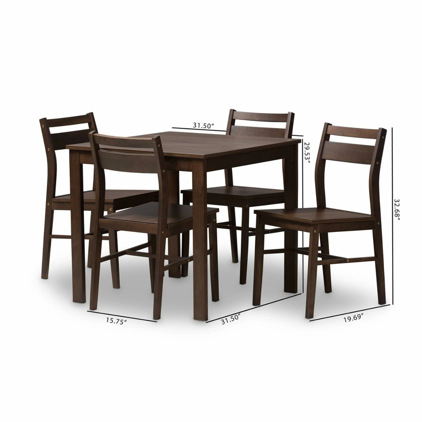 Buy ❤️ Square Baxton Studio Lovy 5 Piece Rectangular Dining Set ❤️ 8 Buy ❤️ Square Baxton Studio Lovy 5 Piece Rectangular Dining Set ❤️ - Image 6