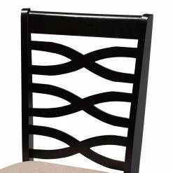 Cheapest 👍 Rectangle Baxton Studio Lanier Upholstered 5 Piece Dining Table Set 🛒 -Kitchen Sales Store detail3WSI4458