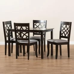 Brand new 🛒 Rectangle Baxton Studio Mael 5 Piece Dining Table Set ❤️ -Kitchen Sales Store detail3WSI4568