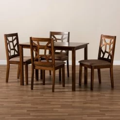 Cheap 🎁 Rectangle Baxton Studio Abilene 5 Piece Dining Table Set ⭐ -Kitchen Sales Store detail3WSI4636
