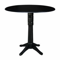 Discount ❤️ International Concepts 42 In. Round Pedestal Bar Height Table With 2 Bar Height Stools 🤩 -Kitchen Sales Store detail3WWI1182