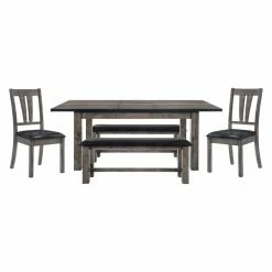 Wholesale 🎉 Rectangle Cambridge Drexel 5-Piece Dining Set With Benches 😉 -Kitchen Sales Store detail4ALMO1037