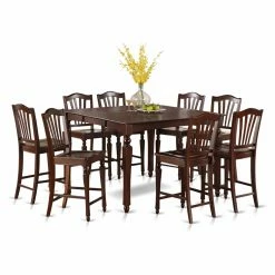 Brand new 😍 Square East West Furniture Chelsea 9 Piece High Splat Dining Table Set 👏 -Kitchen Sales Store detail4EASE1140