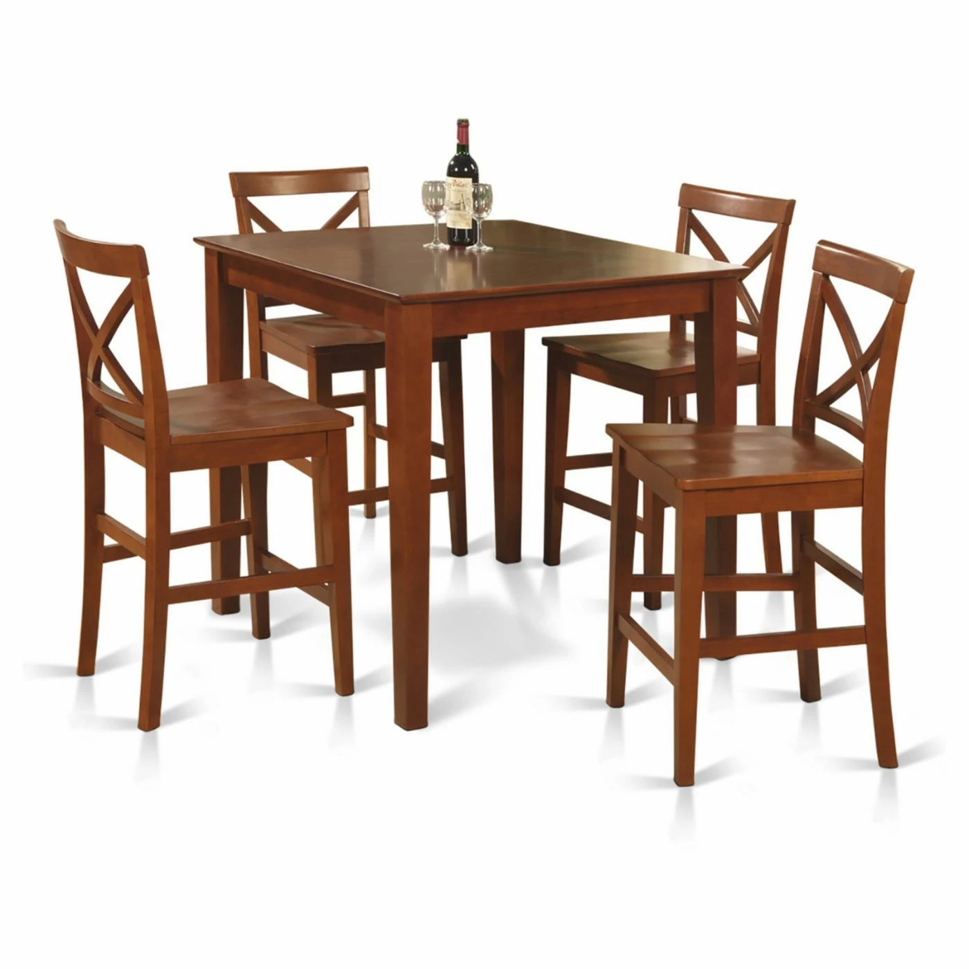 Budget 😀 Square East West Furniture Pub 5 Piece High Cross Dining Table Set 💯 9 Budget 😀 Square East West Furniture Pub 5 Piece High Cross Dining Table Set 💯 - Image 7