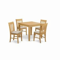 Best deal 💯 Square East West Furniture 5 Piece Slat Back Breakfast Nook Dining Table Set 👍 -Kitchen Sales Store detail4EASE646