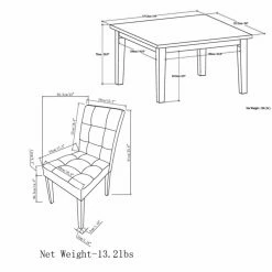 Best Pirce ⭐ Brooklyn & Max Square Brooklyn + Max Verona 9 Piece Dining Table Set 🌟 -Kitchen Sales Store detail4SIMP1527