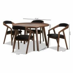 Hot Sale 🧨 Baxton Studio Wendy 5 Piece Round Dining Set 🎁 -Kitchen Sales Store detail4WSI3782