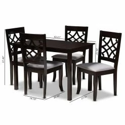 Brand new 🛒 Rectangle Baxton Studio Mael 5 Piece Dining Table Set ❤️ -Kitchen Sales Store detail4WSI4568