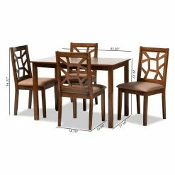 Cheap 🎁 Rectangle Baxton Studio Abilene 5 Piece Dining Table Set ⭐ -Kitchen Sales Store detail4WSI4636