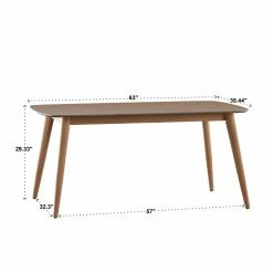 Budget 🤩 Rectangle Chelsea Lane Mid Century Modern 6 Piece Dining Set 👍 -Kitchen Sales Store detail5HME3179