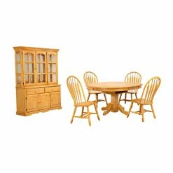 Wholesale 👍 Round Sunset Trading 7 Piece Dining Table Set With China Cabinet 🔔 -Kitchen Sales Store detail5SET973