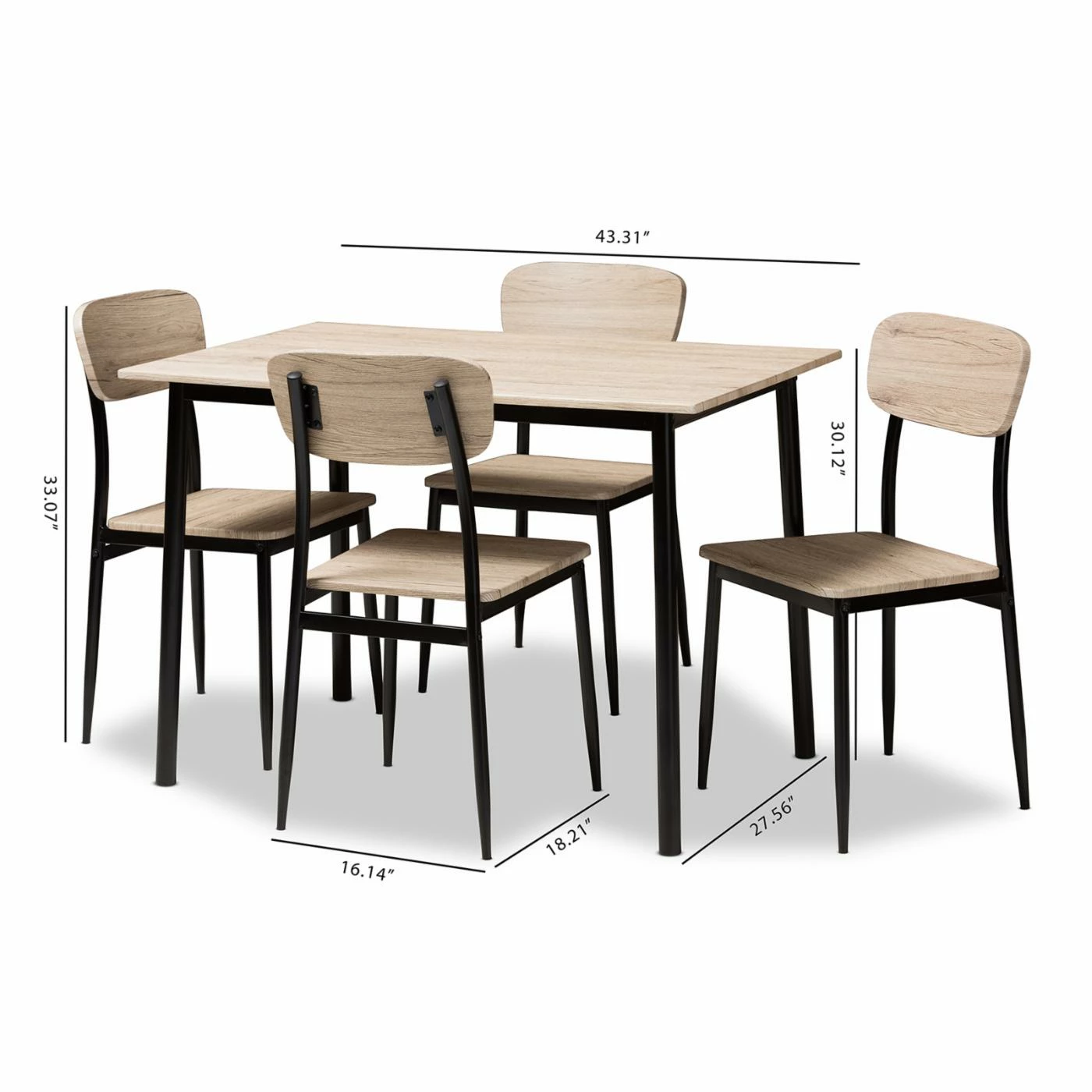 Promo 🛒 Rectangle Baxton Studio Honore 5 Piece Dining Table Set ✨ 10 Promo 🛒 Rectangle Baxton Studio Honore 5 Piece Dining Table Set ✨ - Image 8