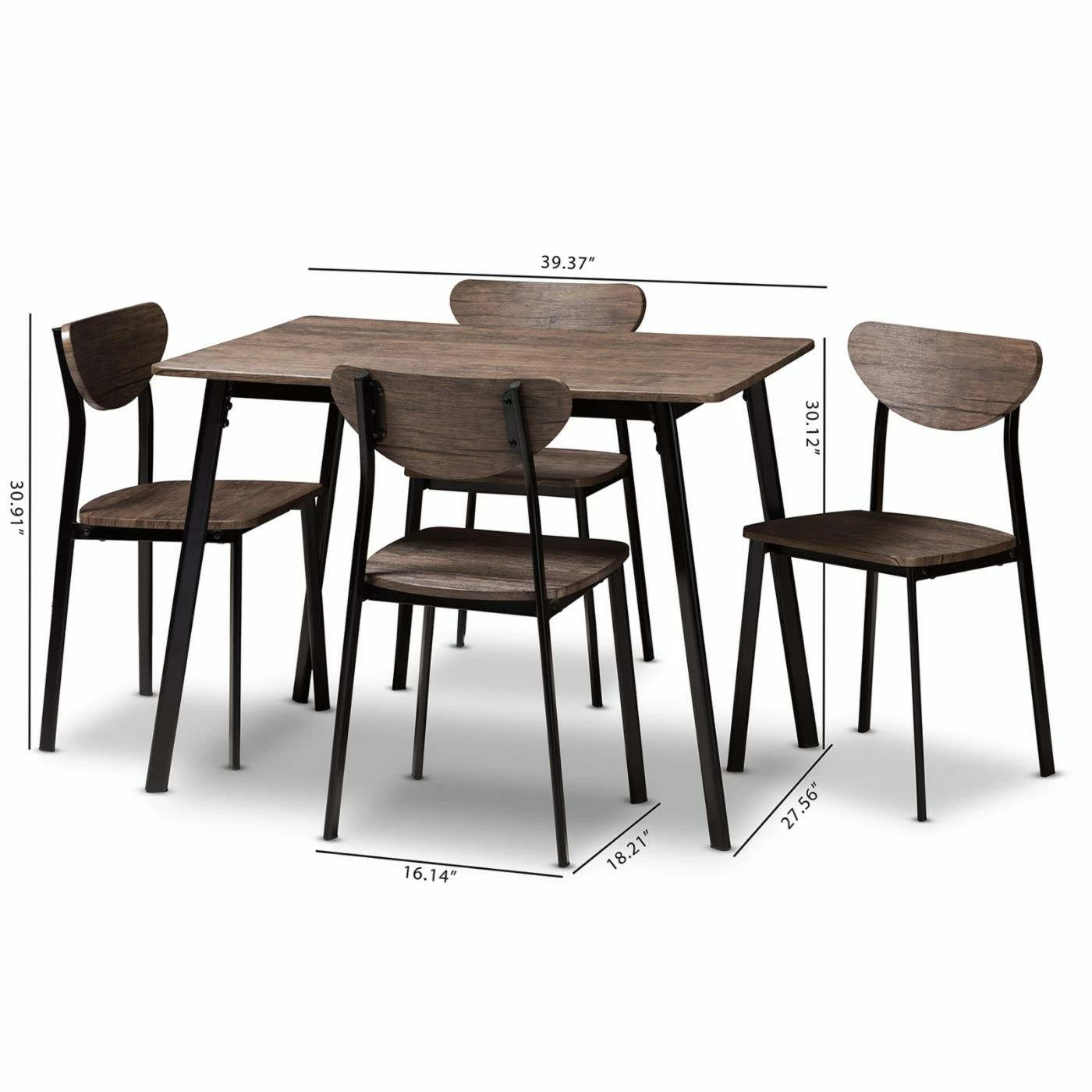 Best Pirce ๐ Rectangle Baxton Studio Ornette 5 Piece Dining Table Set ๐ 10 Best Pirce ๐ Rectangle Baxton Studio Ornette 5 Piece Dining Table Set ๐ - Image 8