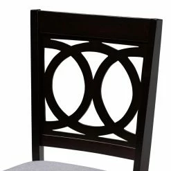 New 🧨 Rectangle Baxton Studio Lenoir Upholstered 5 Piece Dining Table Set 💯 -Kitchen Sales Store detail5WSI4455