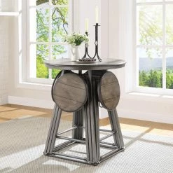 New ✨ Round Acme Furniture Blaze 5 Piece Counter Height Dining Table Set ⌛ 17 New ✨ Round Acme Furniture Blaze 5 Piece Counter Height Dining Table Set ⌛ -Kitchen Sales Store detail6ACM3795