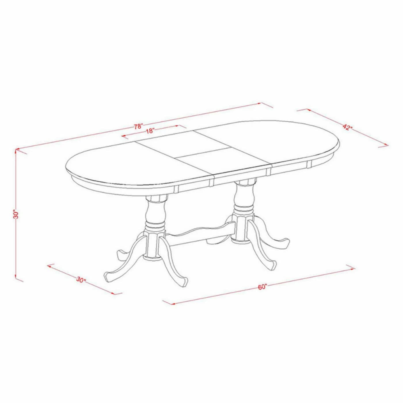 Budget 🛒 Oval East West Furniture 9 Piece Plainville Extending Dining Table - Black / Cherry ⭐ 6 Budget 🛒 Oval East West Furniture 9 Piece Plainville Extending Dining Table - Black / Cherry ⭐ - Image 4
