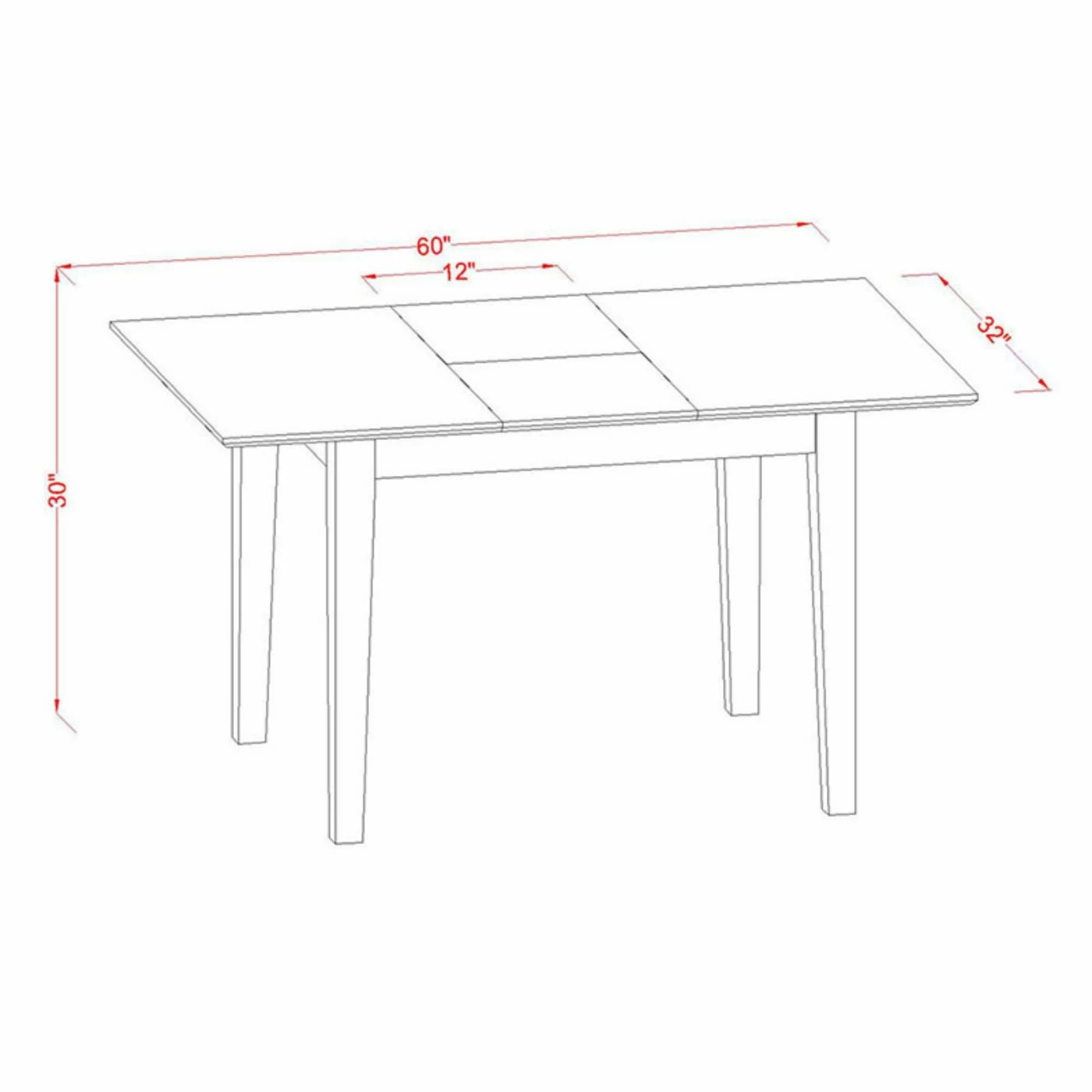 Cheap 🔥 Rectangle East West Furniture 5 Piece Picasso Rectangular Extending Dining Table Set - Mahogany 🌟 6 Cheap 🔥 Rectangle East West Furniture 5 Piece Picasso Rectangular Extending Dining Table Set - Mahogany 🌟 - Image 4