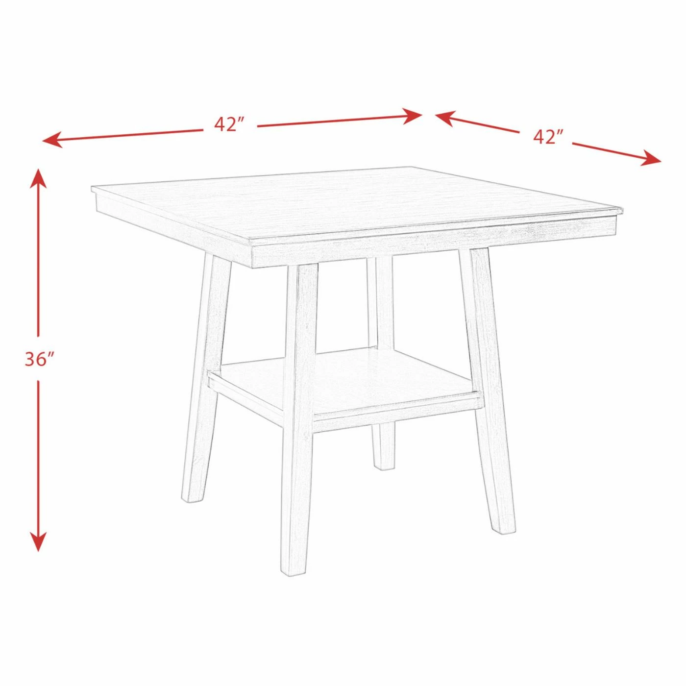 Buy 😍 Square Picket House Furnishings Reid 5 Piece Counter Height Dining Set 🔥 11 Buy 😍 Square Picket House Furnishings Reid 5 Piece Counter Height Dining Set 🔥 - Image 9