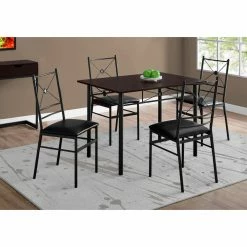 Brand new 🎉 Rectangle Monarch Specialties 5 Piece Dining Table Set With Cross Back Chairs 😍 -Kitchen Sales Store detail6MON1540